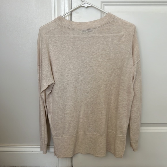 Madewell Cream Linen Blend Pocket Long Sleeve Top - Picture 4 of 4